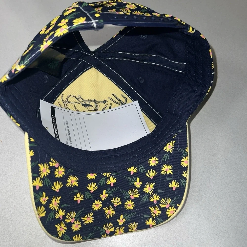Kids John Deere Yellow Floral Print Baseball Cap Toddler One Size Snapback